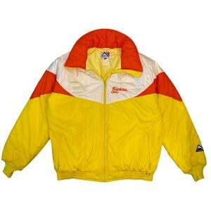 Vintage Sunkist Promo Puffer Sprung Ski winter Jacket bright yellow orange sz 44
